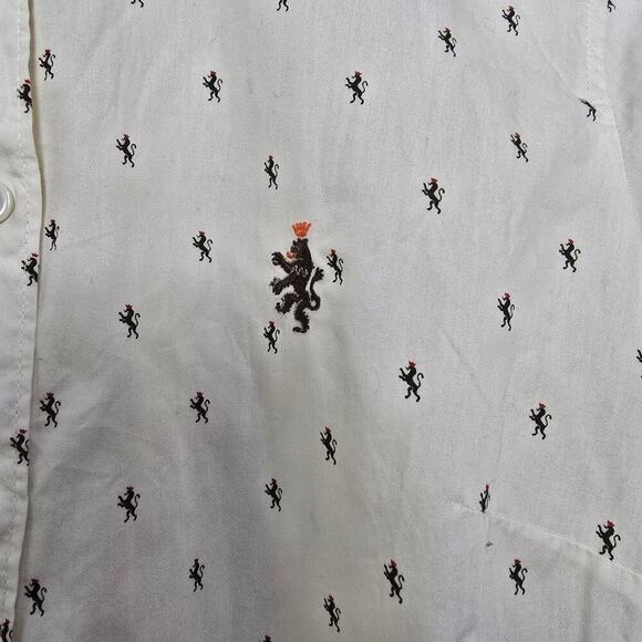 J.Crew Heraldic Dragon AOP Button Down Collared Long Sleeve Shirt Medium Preppy - Picture 2 of 8